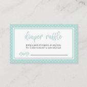 Luier Raffle Geslacht Neutraal Mint Groen BOHO Informatiekaartje (Voorkant)