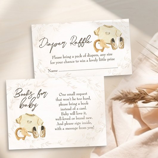 Luier Raffle Geslacht Neutraal Zoet Baby Kleding Informatiekaartje