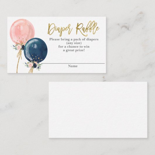 Luier Raffle geslacht onthullen Informatiekaartje (Voorkant / Achterkant)