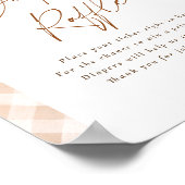 Luier Raffle Gingham Cutie Pie Baby shower Sign Poster (Hoek)