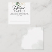 Luier Raffle Goud Groen Baby shower Vierkante Visitekaartje (Voorkant / Achterkant)