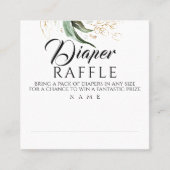 Luier Raffle Goud Groen Baby shower Vierkante Visitekaartje (Voorkant)