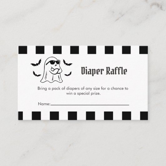 Luier Raffle Grappig Boo Halloween Party Enclosure Informatiekaartje (Voorkant)