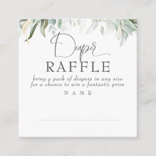 Luier Raffle groen Baby shower Vierkante Visitekaartje