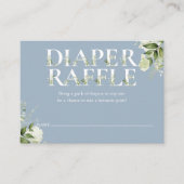 Luier Raffle groen stoffig blauw Baby shower Informatiekaartje (Voorkant)