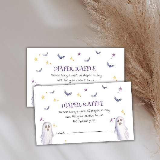 Luier Raffle Halloween Baby shower Informatiekaartje