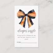 Luier Raffle Halloween Coquette Bow Baby shower Informatiekaartje (Voorkant)