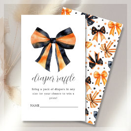 Luier Raffle Halloween Coquette Bow Baby shower Informatiekaartje