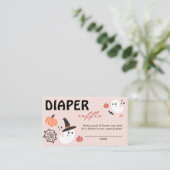 Luier Raffle Halloween Modern Schattige Baby showe Informatiekaartje (Staand voorkant)