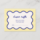 Luier Raffle Hand getekend Blauw & Geel Italiaans Informatiekaartje (Voorkant)