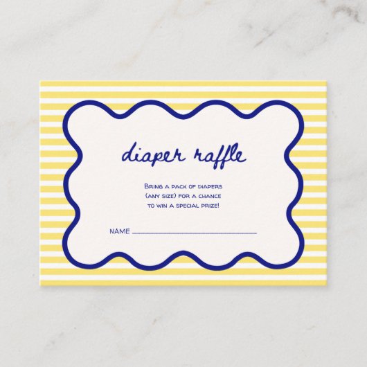 Luier Raffle Hand getekend Blauw & Geel Italiaans Informatiekaartje (Voorkant)