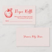 Luier Raffle Hand getrokken Apple Herfst Baby show Informatiekaartje (Voorkant / Achterkant)