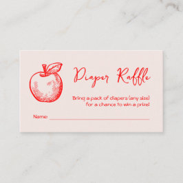 Luier Raffle Hand getrokken Apple Herfst Baby show Informatiekaartje