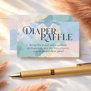 Luier Raffle Heaven Verzonden Pastel Baby shower Informatiekaartje