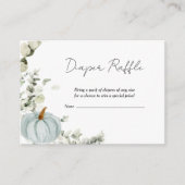 Luier Raffle Herfst Kleine Pompoen Blauw Baby show Informatiekaartje (Voorkant)