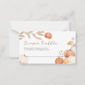 Luier Raffle Herfst Pompoen Baby shower Notitiekaartje (Voorkant)