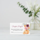 Luier Raffle Herfst Pompoen Bourgondië Roze Bloeme Informatiekaartje (Staand voorkant)