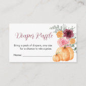 Luier Raffle Herfst Pompoen Bourgondië Roze Bloeme Informatiekaartje (Voorkant)