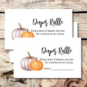 Luier Raffle Herfst Pompoen Rustiek Bruin Bloemen Informatiekaartje