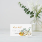 Luier Raffle Herfst pompoen Sinaasappel groen Informatiekaartje (Staand voorkant)