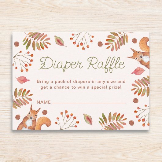 Luier Raffle Herfst Theme Baby shower Informatiekaartje