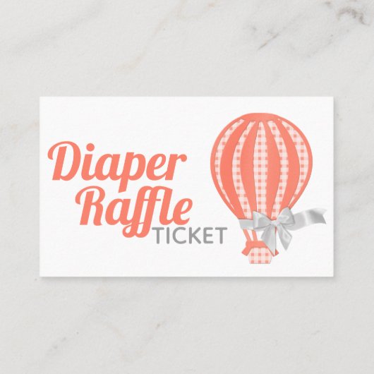 Luier Raffle Hete Luchtballon Baby shower Visitekaartje (Achterkant)