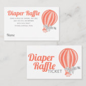 Luier Raffle Hete Luchtballon Baby shower Visitekaartje (Voorkant / Achterkant)