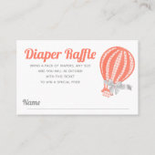 Luier Raffle Hete Luchtballon Baby shower Visitekaartje (Voorkant)