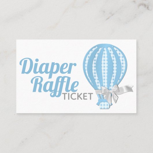 Luier Raffle Hete Luchtballon Baby shower Visitekaartje (Achterkant)