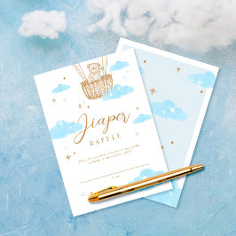 Luier Raffle Hete Luchtballon Teddy Bear Blauw Informatiekaartje
