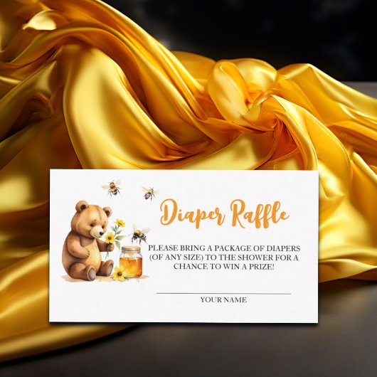 Luier Raffle Honey Bee Baby shower Informatiekaartje