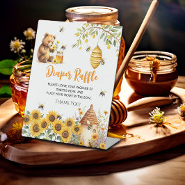 Luier Raffle Honey Bee Baby shower Reclamebord Met Voetstuk