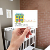 Luier Raffle Huis met waslijn Baby shower Informatiekaartje