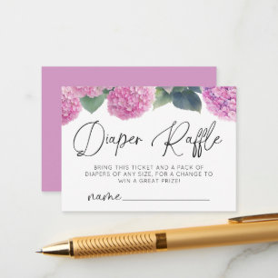 Luier Raffle Hydrangea Het is een meisje Baby show Informatiekaartje