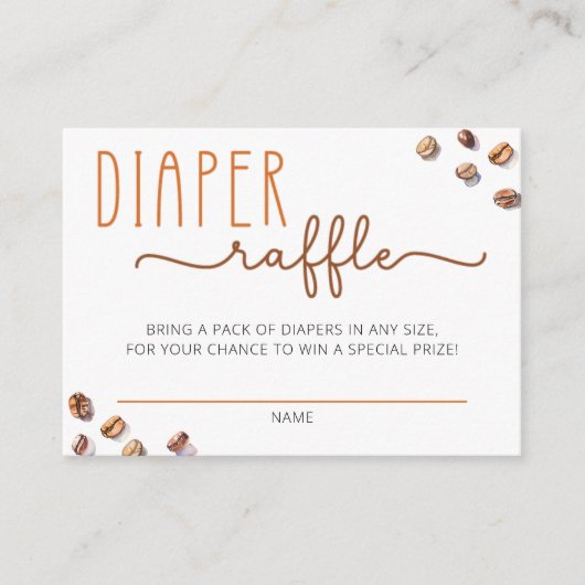 Luier Raffle Insert Koffie Baby shower Game Kaart (Voorkant)