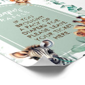 Luier Raffle Jungle Dieren Eucalyptus Spel Bord Poster (Hoek)