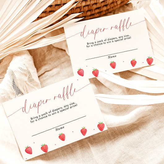 Luier Raffle Kaart, aardbei Baby shower Kaart
