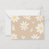 Luier Raffle Kaart Beige Daisy Notitiekaartje (Achterkant)