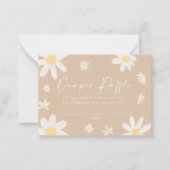 Luier Raffle Kaart Beige Daisy Notitiekaartje (Voorkant)