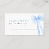 Luier Raffle Kaart Blue Bow Visitekaartje (Voorkant)