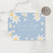Luier Raffle Kaart Daisy Dusty Blue Notitiekaartje (Voorkant / Achterkant in situ)