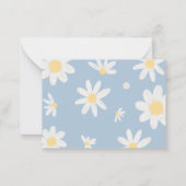 Luier Raffle Kaart Daisy Dusty Blue Notitiekaartje (Achterkant)