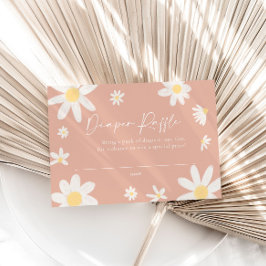 Luier Raffle Kaart Daisy Roze Blush Notitiekaartje