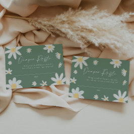 Luier Raffle Kaart Daisy Sage Groen Notitiekaartje