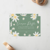 Luier Raffle Kaart Daisy Sage Groen Notitiekaartje (Voorkant / Achterkant in situ)
