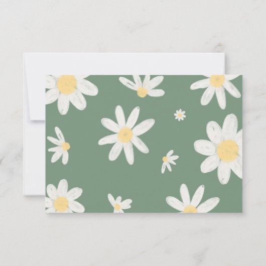 Luier Raffle Kaart Daisy Sage Groen Notitiekaartje (Achterkant)