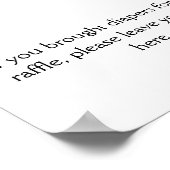 Luier Raffle Kaart Drop Off Baby shower teken Poster (Hoek)