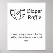 Luier Raffle Kaart Drop Off Baby shower teken Poster (Voorkant)