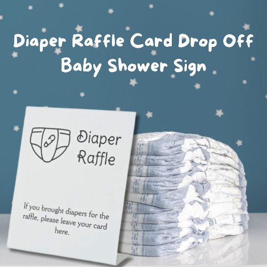 Luier Raffle Kaart Drop Off Baby shower teken Reclamebord Met Voetstuk