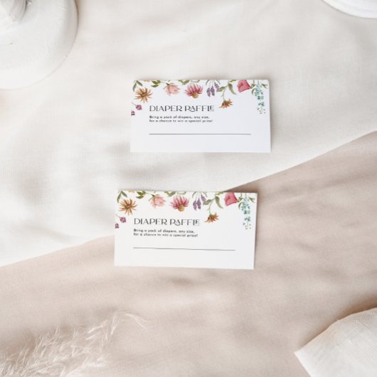 Luier Raffle Kaart Floral Notitiekaartje